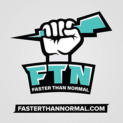 The Faster Than Normal podcast logo: a clenched fist holding a lightning bolt with the letters "FTN" and the words "Faster Than Normal" below it. Below that, the web address is also included: fasterthannormal[dot]com
